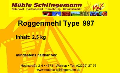 Roggenmehl Type 997 - 2,5 kg