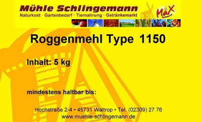 Roggenmehl Type 1150 - 5 kg