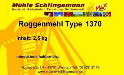 Roggenmehl Type 1370 - 2,5 kg