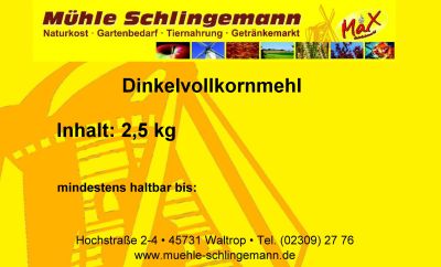 Dinkelvollkornmehl - 2,5 kg