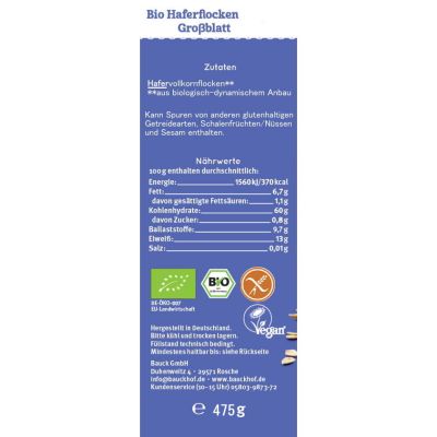 Haferflocken Großblatt - Glutenfrei 475 g