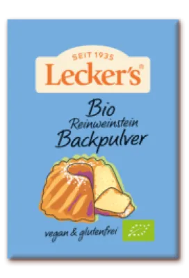 Backpulver mit Reinweinstein 4 x 21 g (Lecker's) – Mühle Schlingemann