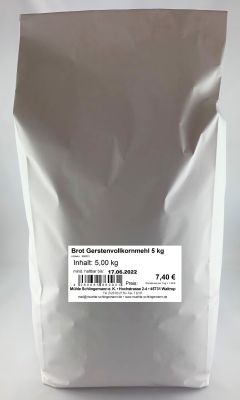 Brot Gerstenvollkornmehl 5 kg