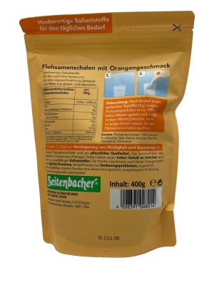 Flohsamenschalen mit Orangengeschmack 400 g