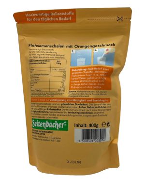 Flohsamenschalen mit Orangengeschmack 400 g