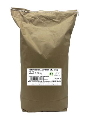 Haferflocken, Zartblatt BIO 5 kg