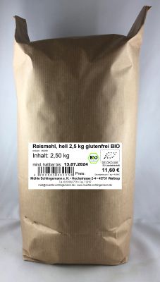 Reismehl, hell 2,5 kg glutenfrei BIO