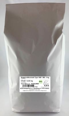 Roggenvollkornmehl  - BIO - 5 kg