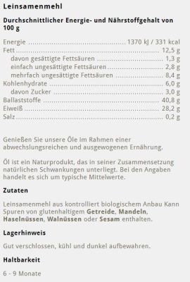 Leinmehl 500g - teilentölt