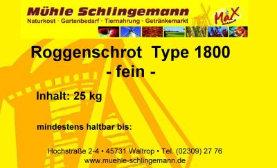 Roggenschrot fein 25 kg