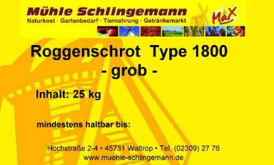 Roggenschrot grob 25 kg