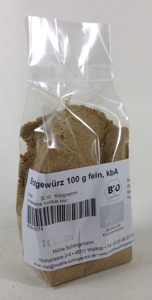 Muehle Schlingemann e. K. - Brotgewürz fein - Bio Inhalt: 500 g