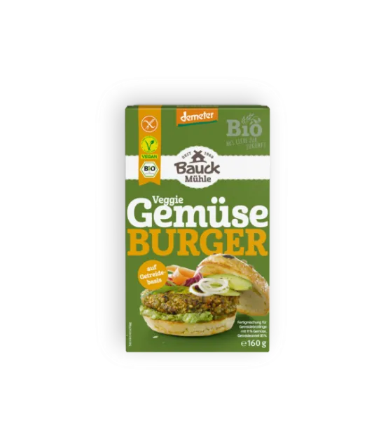 Gemüse Burger Bio glutenfrei 160 g – Mühle Schlingemann