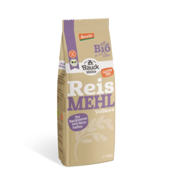 Reismehl, Vollkorn 0,5 kg BIO – Mühle Schlingemann
