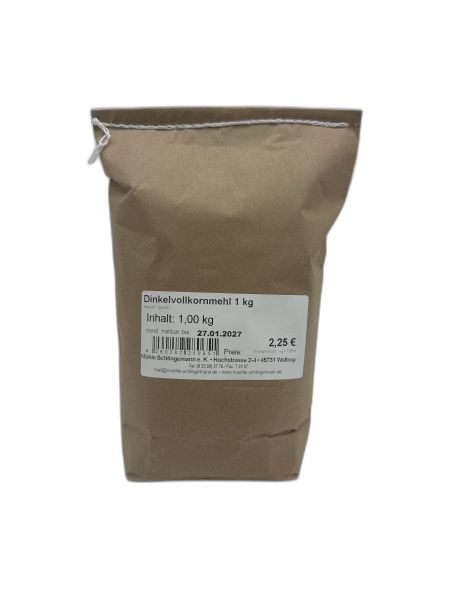 Dinkelvollkornmehl - 1 kg – Mühle Schlingemann