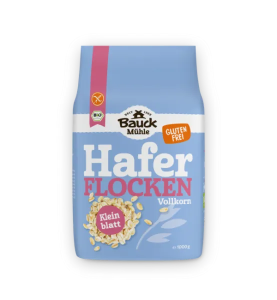 Haferflocken Kleinblatt, glutenfrei 1 kg – Mühle Schlingemann