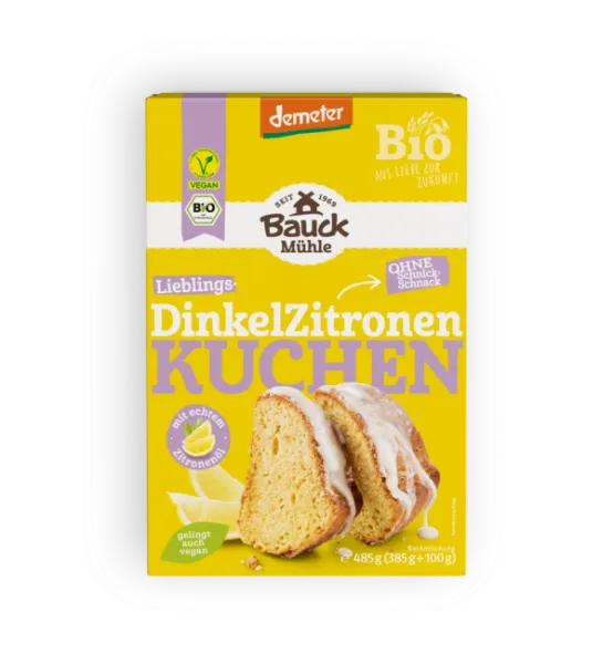 Dinkel Zitronenkuchen BIO 485 g – Mühle Schlingemann
