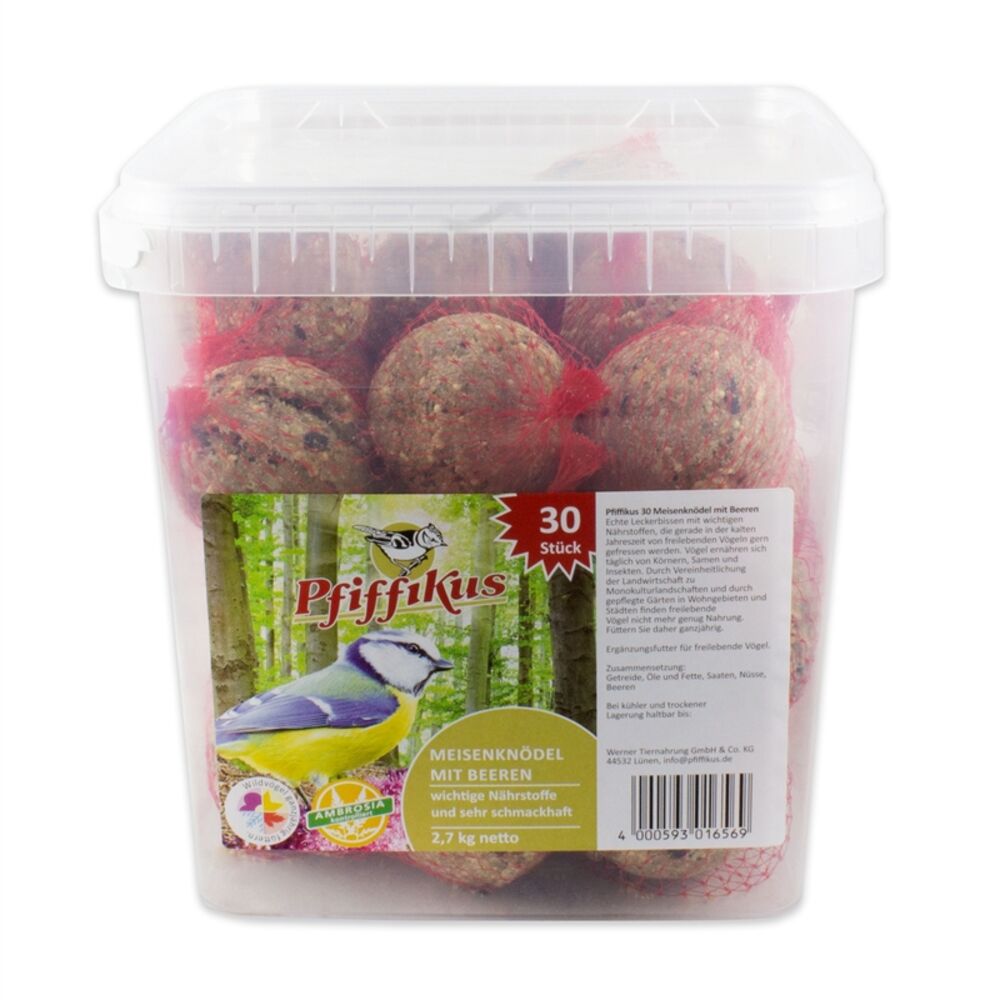 Pfiffikus Meisenknödel Beeren mit Netz 30er Eimer