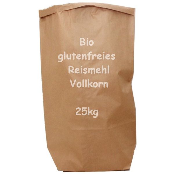 Reismehl, Vollkorn 25 kg glutenfrei BIO