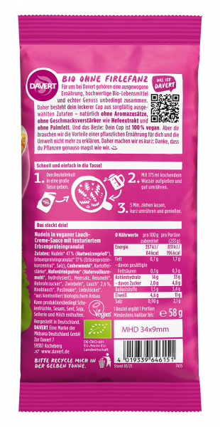 Noodle-Cup Lauch-Chreme-Sauce 58 g BIO