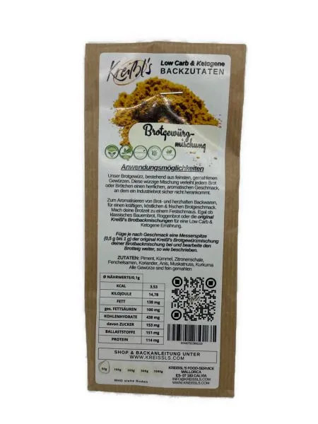 Kreißl's Original Brotgewürzmischung 50 g – Mühle Schlingemann