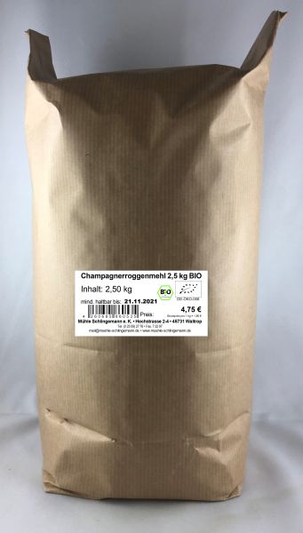 Champagnerroggenmehl 2,5 kg BIO - Vollkornmehl