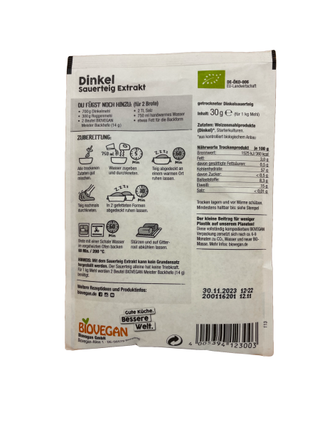 Sauerteig Extrakt Dinkel, Bioland, BIO 30g