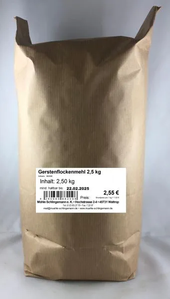 Gerstenflockenmehl 2,5 kg – Mühle Schlingemann