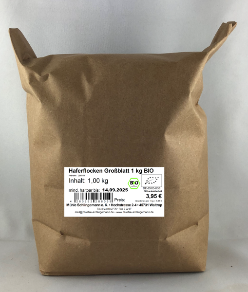 Haferflocken Großblatt 1 kg BIO