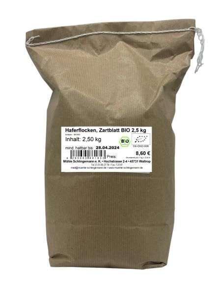 Haferflocken, Zartblatt BIO 2,5 kg