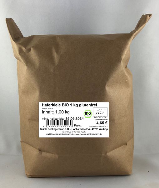 Haferkleie BIO 1 kg glutenfrei