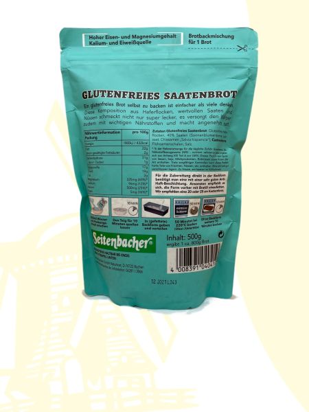 Glutenfreies Saatenbrot Brotchbackmischung 500 g