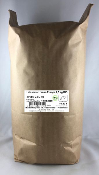 Leinsamen braun Europa 2,5 kg BIO