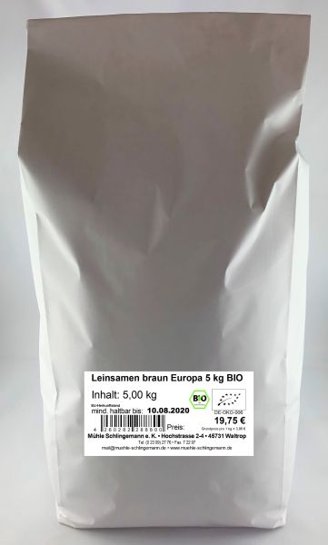 Leinsamen braun Europa 5 kg BIO