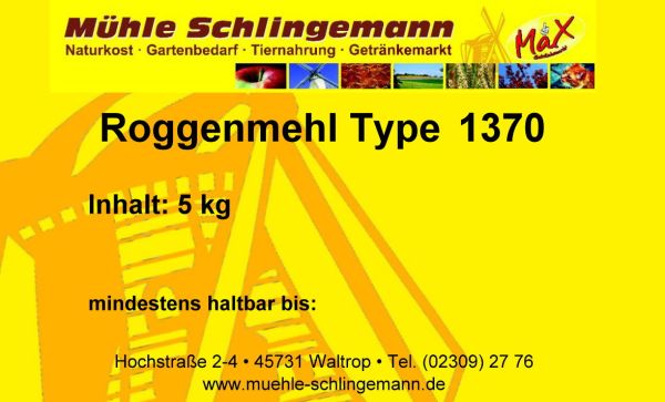 Roggenmehl Type 1370 5 kg