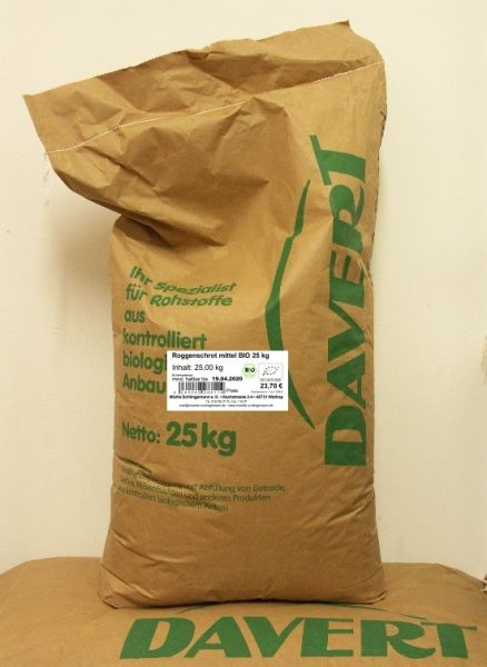 Roggenschrot mittel BIO 25 kg