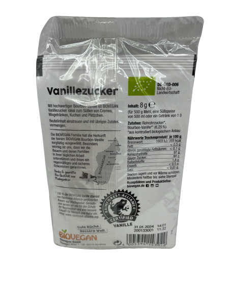 Zucker Vanille, BIO 4x8gRain Forest Alliance zertifiziert