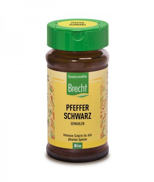 Pfeffer schwarz gemahlen 40g  Glas BIO