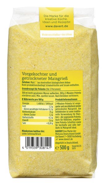 2-Minuten Polenta, glutenfrei 500 g