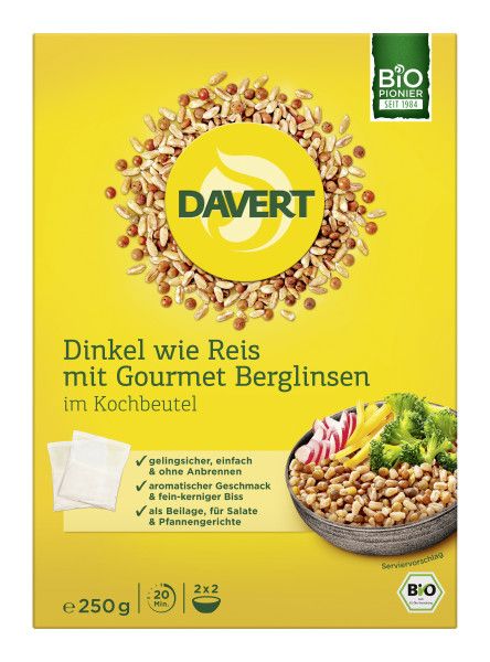 Dinkel wie Reis mit Gourmet Berglinsen 250 g BIO