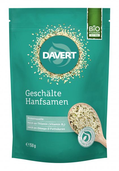 Geschälte Hanfsamen 150 g - BIO (Davert)