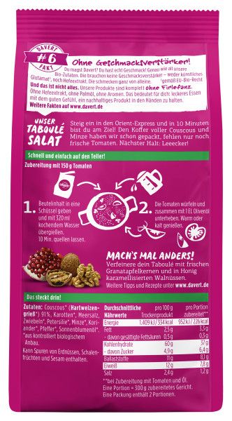 Taboulé Salat, mit aromatischer Minze 170g