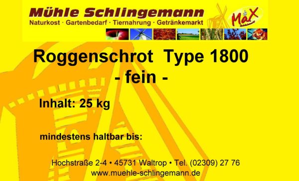 Roggenschrot fein 25 kg